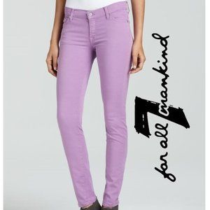 7 FOR ALL MANKIND 7FAMK LAVENDER SKINNY Denim Pastel Jeans! Size 23!
